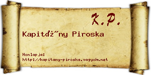 Kapitány Piroska névjegykártya