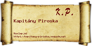 Kapitány Piroska névjegykártya
